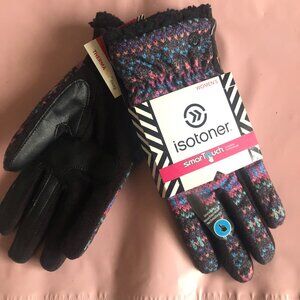 Isotoner Women's SmartTouch Black/Berry/Green/Blue M/L Gloves